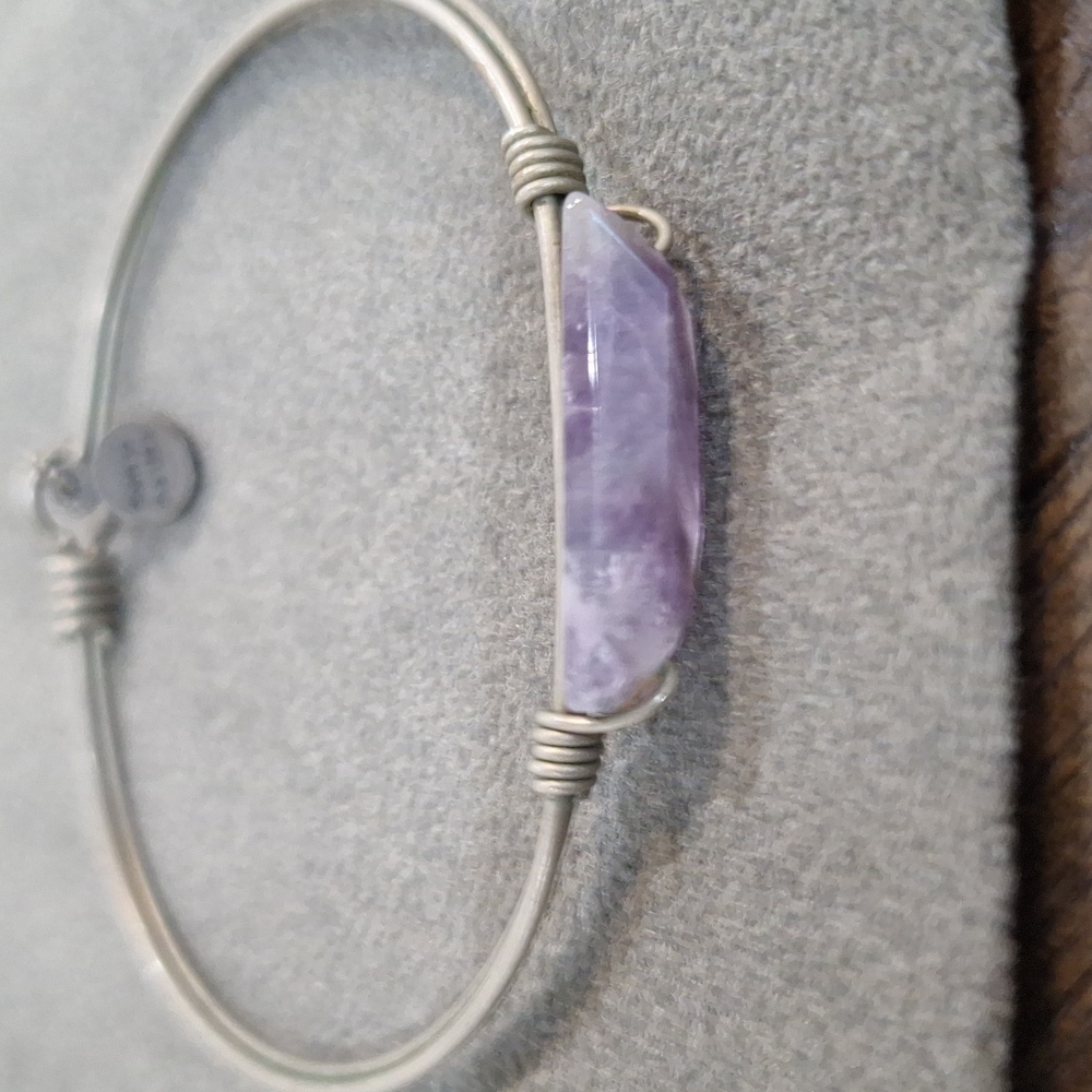 Silver Bracelet with Purple Stone Accent